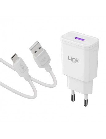 LinkTech T441e 18W QC3.0 Hızlı Şarj Aleti ve Micro USB Kablo Set