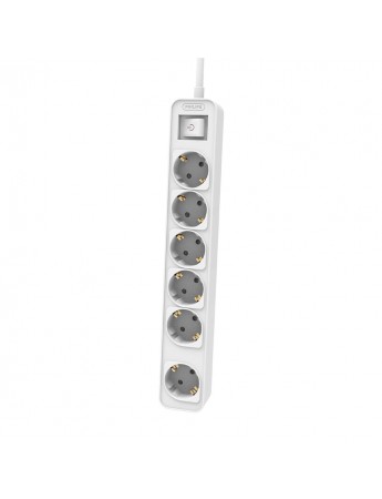 Philips CHP2164WB/62 6lı Grup Priz Çocuk ve Akım Korumalı Priz 3mt - Beyaz