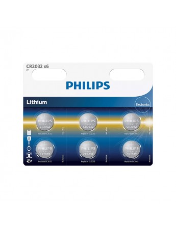 Philips CR2032 X6 Lithium Battery 3V Düğme Pil 6lı Paket