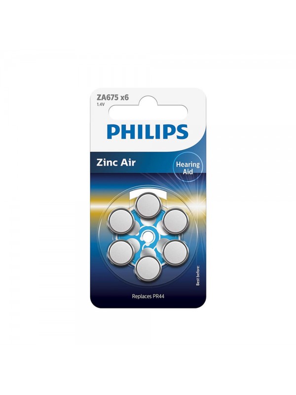 Philips ZA675 x6 PR44 İşitme Cihazı 1.4V Pil 6lı Paket 75 Numara…