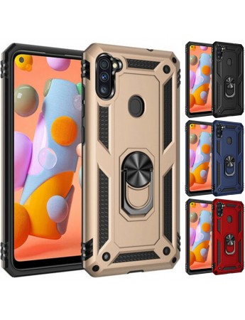 Samsung Galaxy A11 / M11 Kılıf Panzer Ring Tam Koruma Arka Kapak