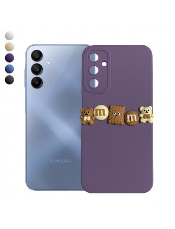 Samsung Galaxy A15 Kılıf 3D M Bear Kamera Korumalı Silikon Kapak