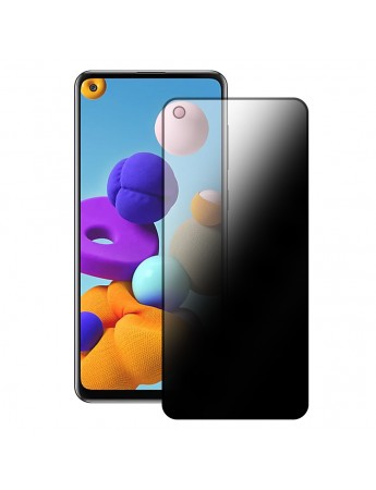Samsung Galaxy A21s Hayalet Privacy Gizli Cam Ekran Koruyucu Siyah