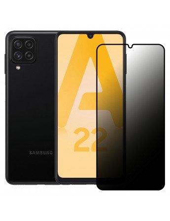 Samsung Galaxy A22 Hayalet Privacy Gizli Cam Ekran Koruyucu Siyah