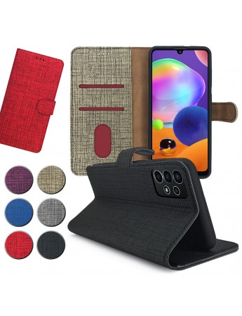 Samsung Galaxy A33 5G Kılıf FitCase Fabric Kapaklı Cüzdanlı