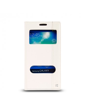 Samsung Galaxy J1 (J100) Gizli Mıknatıslı Pencereli Magnum Kılıf Beyaz