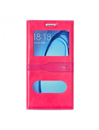 Samsung Galaxy On5 (G5520) Gizli Mıknatıslı Pencereli Magnum Kılıf Pembe