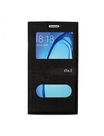 Samsung Galaxy On5 (G5520) Gizli Mıknatıslı Pencereli Magnum Kılıf Siyah
