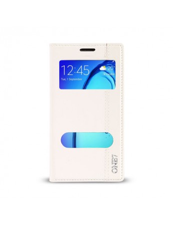 Samsung Galaxy On7 (G600) Gizli Mıknatıslı Pencereli Magnum Kılıf Beyaz