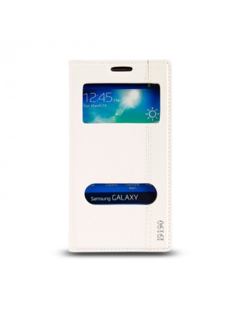 Samsung Galaxy S4 Mini (I9190) Gizli Mıknatıslı Pencereli Magnum Kılıf Beyaz