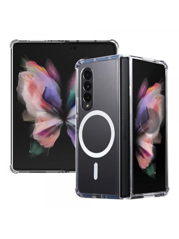 Samsung Galaxy Z Fold3 Kılıf Magsafe Özellikli Şeffaf Silikon Kapak