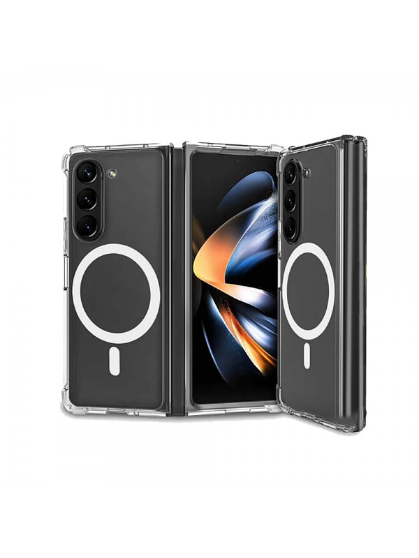 Samsung Galaxy Z Fold4 Kılıf Magsafe Özellikli Şeffaf Silikon Kapak