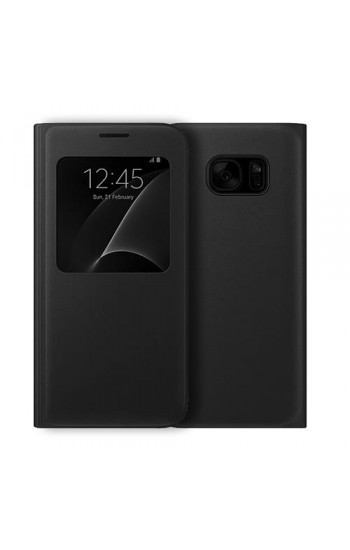 Samsung S7 Yan Kapaklı Flip Wallet Kılıf Siyah…