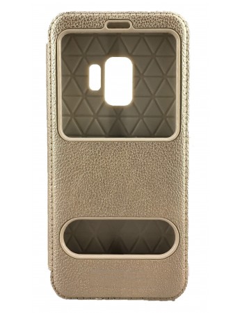 Samsung S9 (G960) Gizli Mıknatıslı Pencereli Magnum Kılıf Gold
