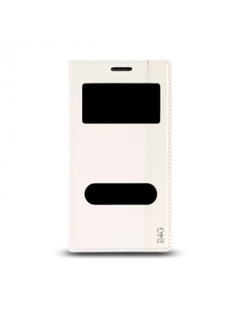 Sony Xperia E4G Gizli Mıknatıslı Pencereli Magnum Kılıf Beyaz