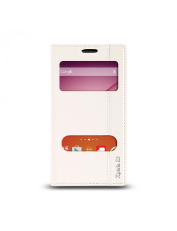 Sony Xperia Z4 Gizli Mıknatıslı Pencereli Magnum Kılıf Beyaz