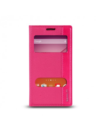 Sony Xperia Z4 Gizli Mıknatıslı Pencereli Magnum Kılıf Pembe