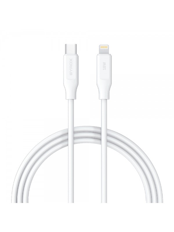 Syrox PD18LK 18W PD Type-C to Lightning 3A Hızlı Şarj Kablosu 1mt…
