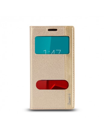 Vodafone Smart 6 Prime Gizli Mıknatıslı Pencereli Magnum Kılıf Gold