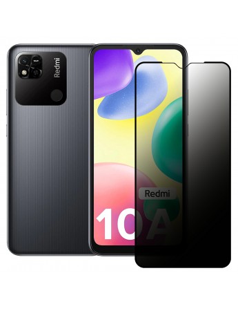 Xiaomi Redmi 10A Hayalet Privacy Gizli Cam Ekran Koruyucu Siyah