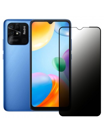 Xiaomi Redmi 10C / Poco C40 Hayalet Privacy Gizli Cam Ekran Koruyucu Siyah