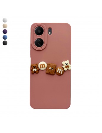 Xiaomi Redmi 13C Kılıf 3D M Bear Kamera Korumalı Silikon Kapak
